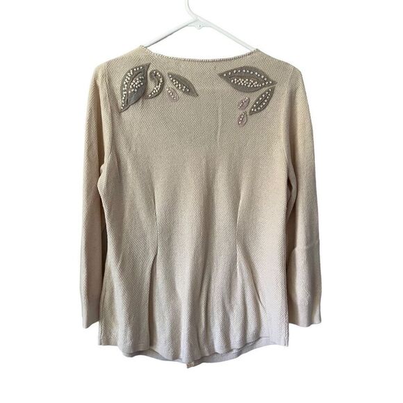 Anthropologie Knitted & Knotted Ardennes Cardigan Sweater Embellished Applique s - Picture 3 of 10